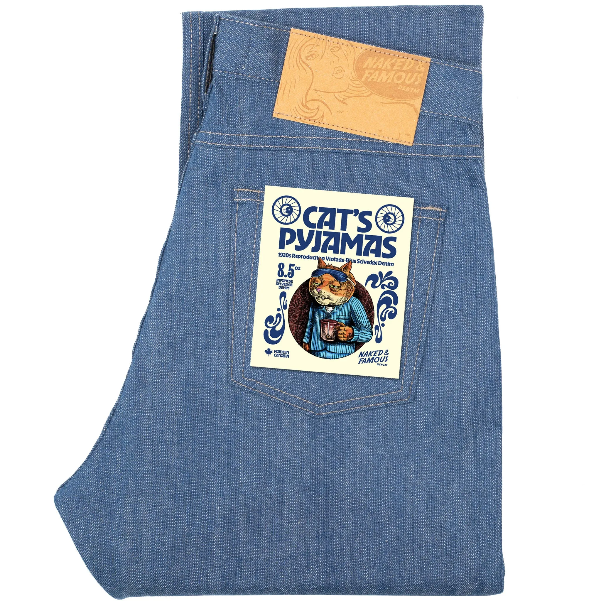 True Guy - The Cat’s Pyjamas Selvedge - Blue sold by Tate + Yoko