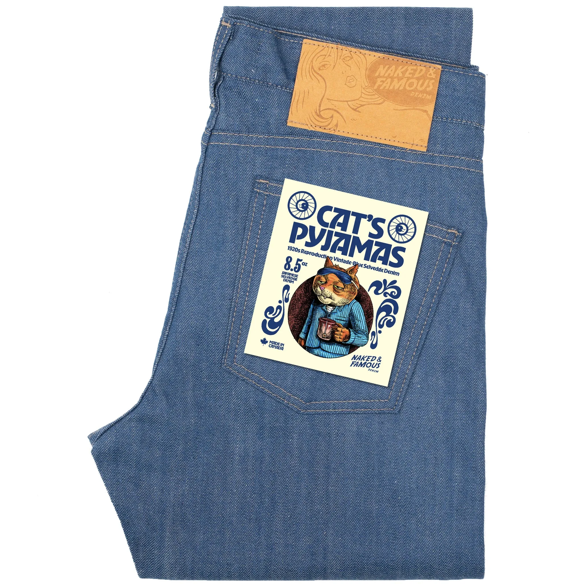 Super Guy - The Cat’s Pyjamas Selvedge - Blue sold by Tate + Yoko