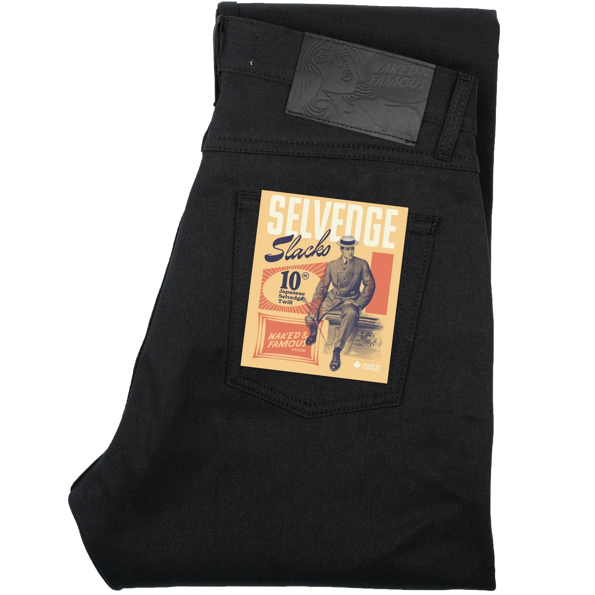 True Guy - Selvedge Slacks Black sold by Tate + Yoko