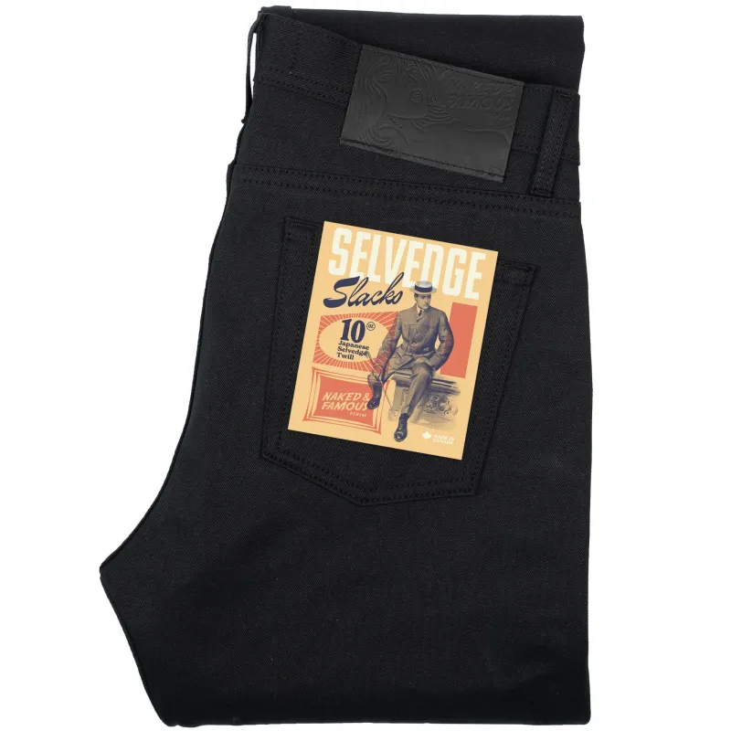 Weird Guy - Selvedge Slacks Black made by Naked & Famous Denim