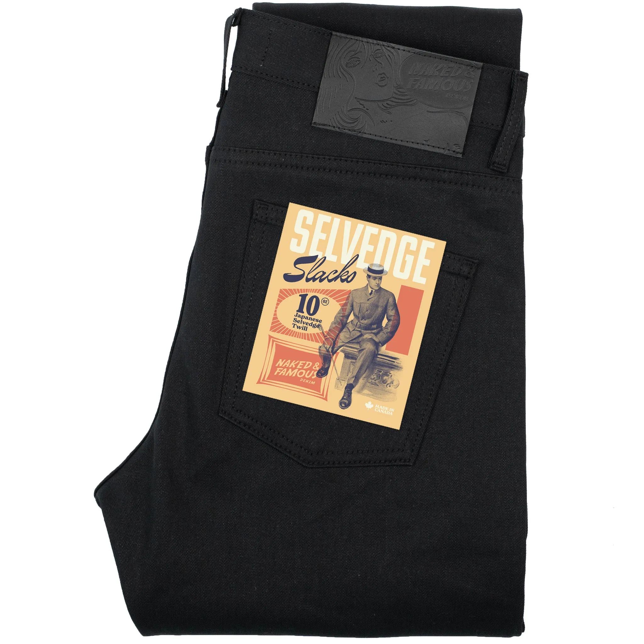 Super Guy - Selvedge Slacks Black sold by Tate + Yoko