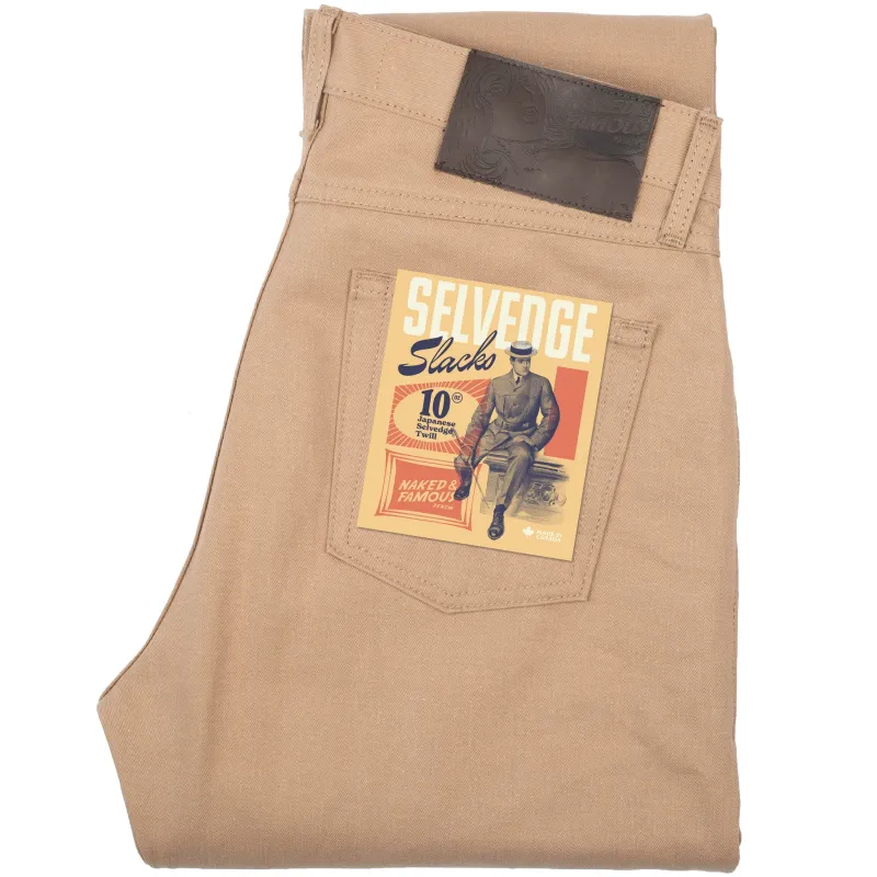 True Guy - Selvedge Slacks Beige sold by Tate + Yoko