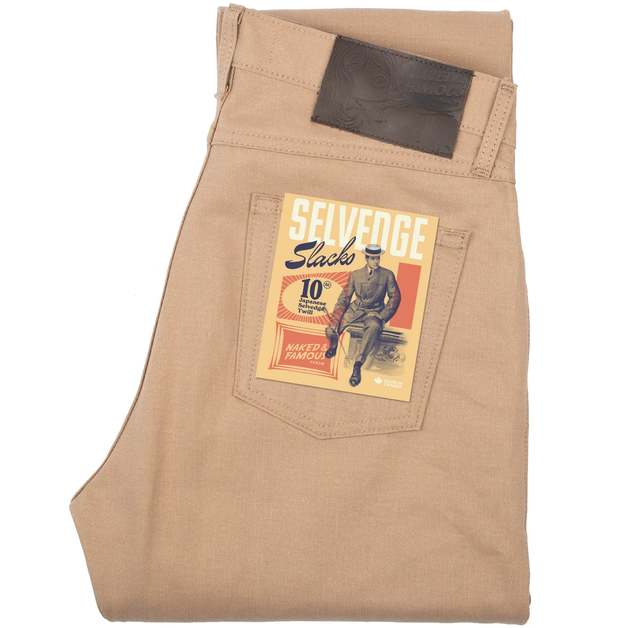 True Guy - Selvedge Slacks Beige sold by Tate + Yoko