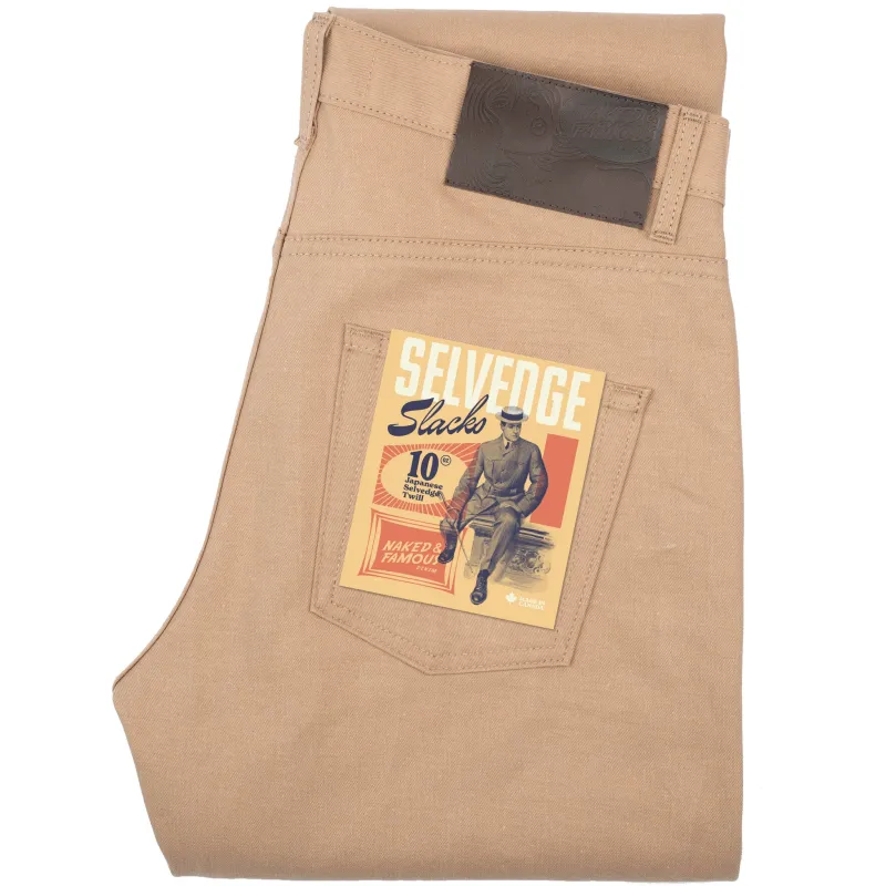 Easy Guy - Selvedge Slacks Beige made by Naked & Famous Denim