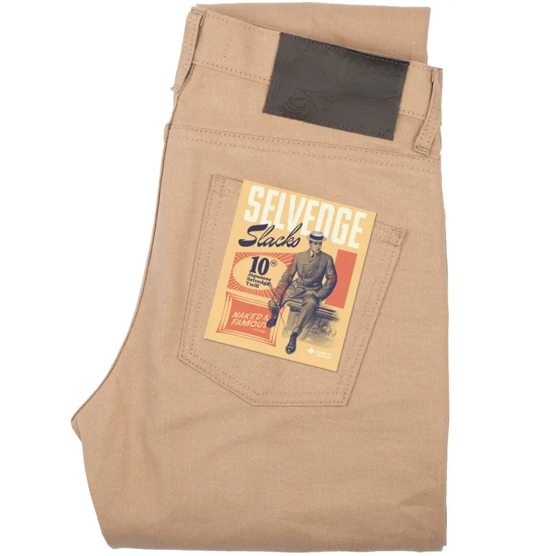 Super Guy - Selvedge Slacks Beige made by Naked & Famous Denim