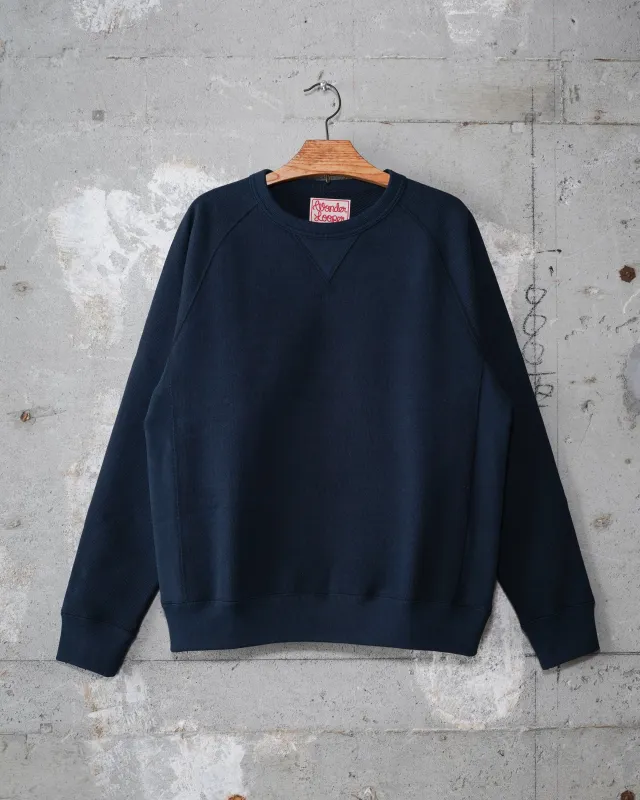 Pullover Crewneck - 701gsm Double Heavyweight French Terry - Navy made by Wonder Looper