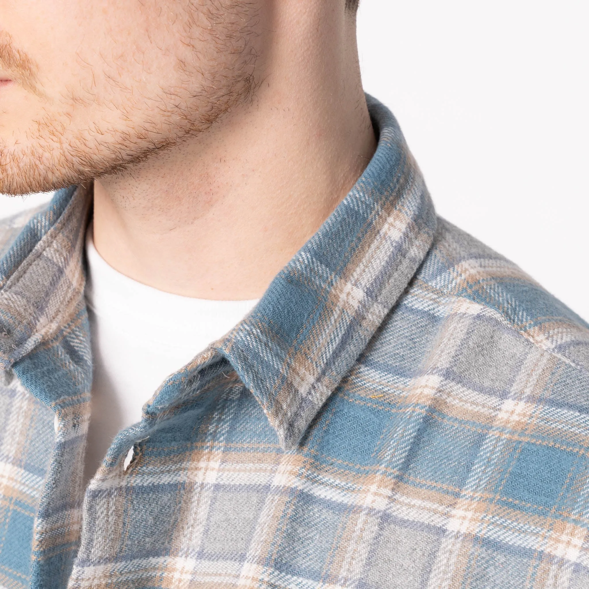 True Shirt - Soft Brushed Faded Flannel - Faded Blue sold by Tate + Yoko product image thumbnail 4