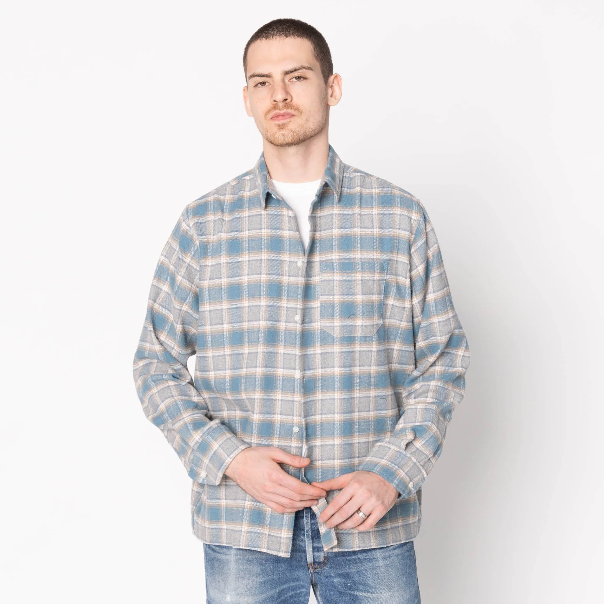 True Shirt - Soft Brushed Faded Flannel - Faded Blue sold by Tate + Yoko product image thumbnail 2