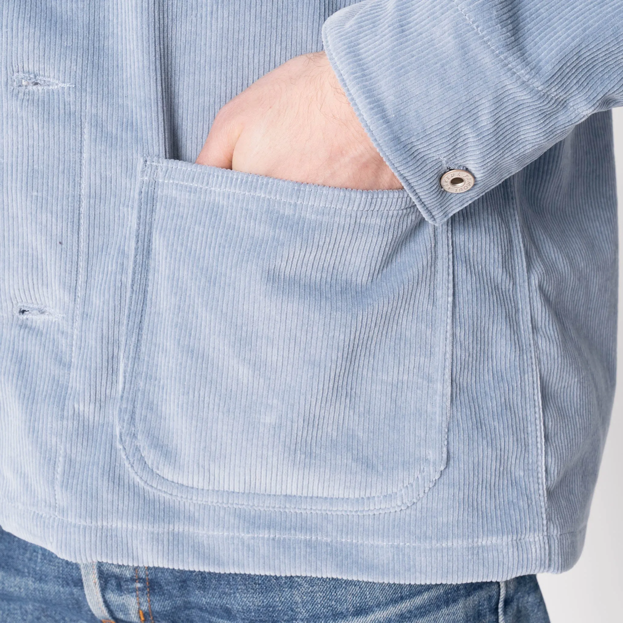 Chore Coat - Faded Corduroy Organic - Pale Indigo sold by Tate + Yoko product image thumbnail 5