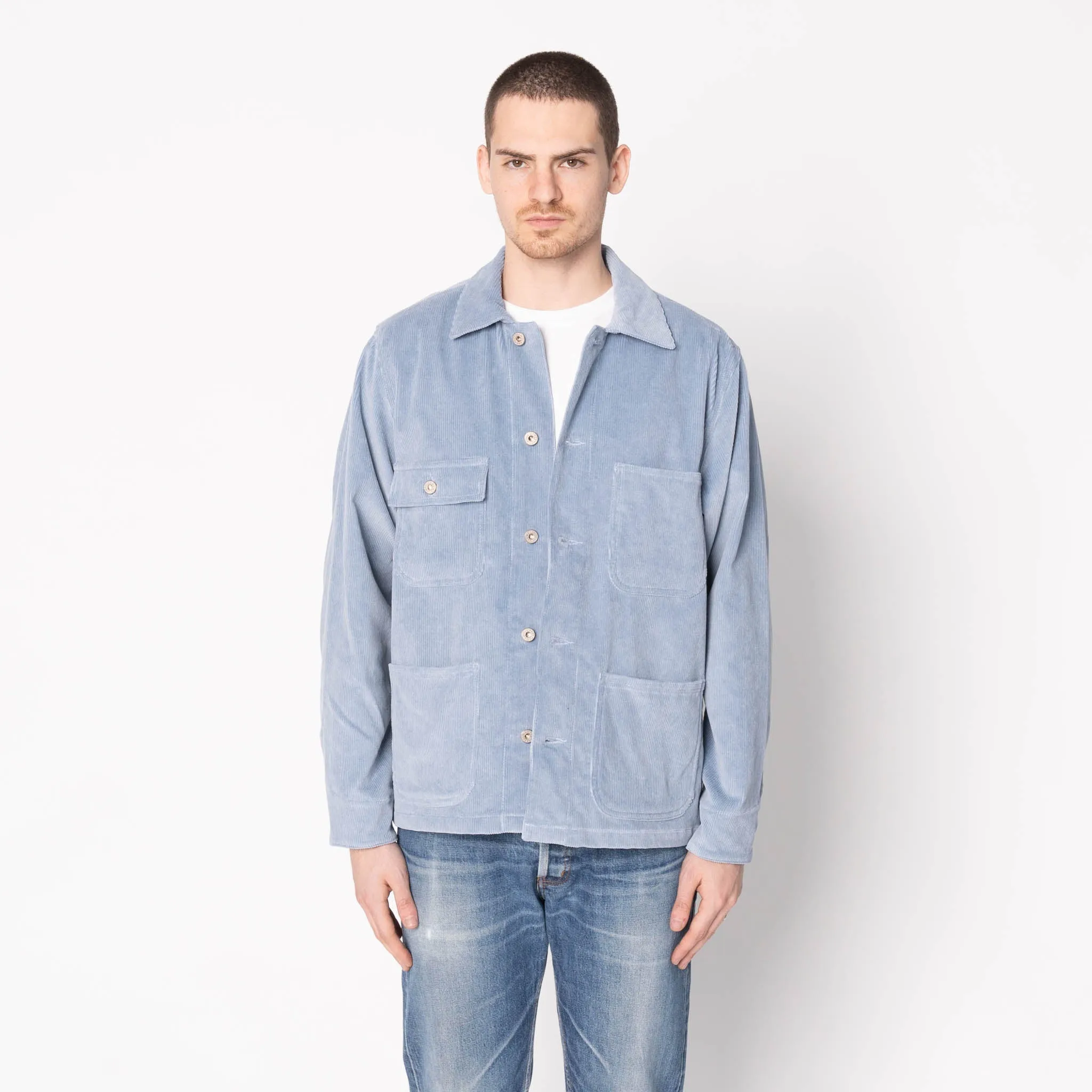 Chore Coat - Faded Corduroy Organic - Pale Indigo sold by Tate + Yoko product image thumbnail 2
