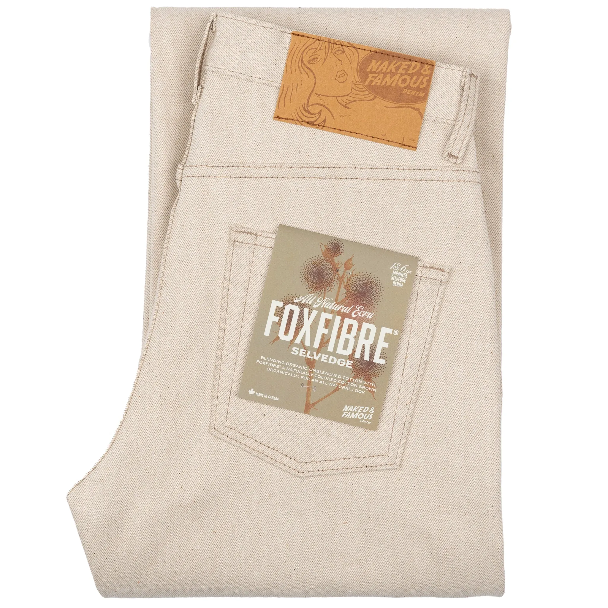 Strong Guy - All Natural Ecru Foxfibre® Selvedge sold by Tate + Yoko