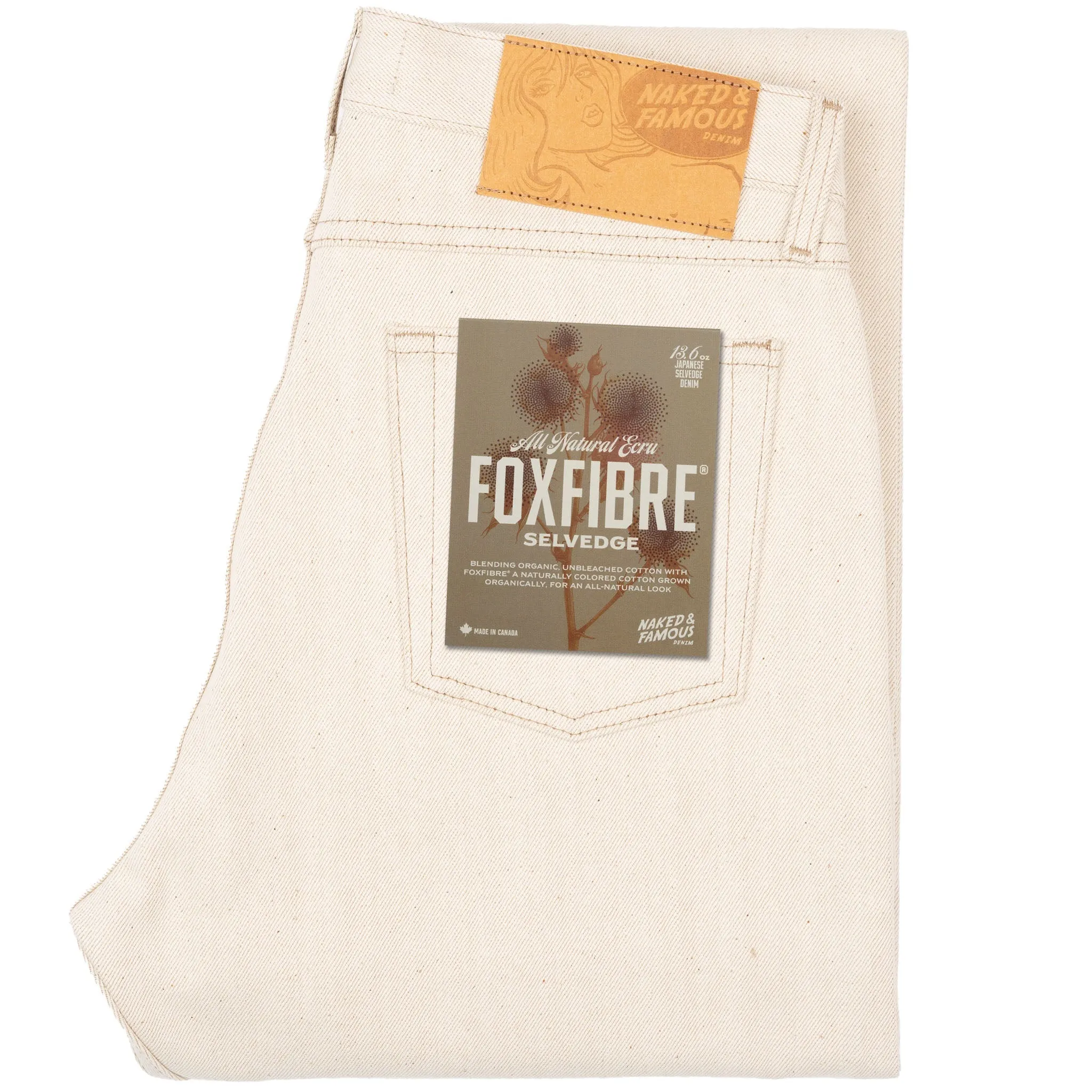 True Guy - All Natural Ecru Foxfibre® Selvedge sold by Tate + Yoko