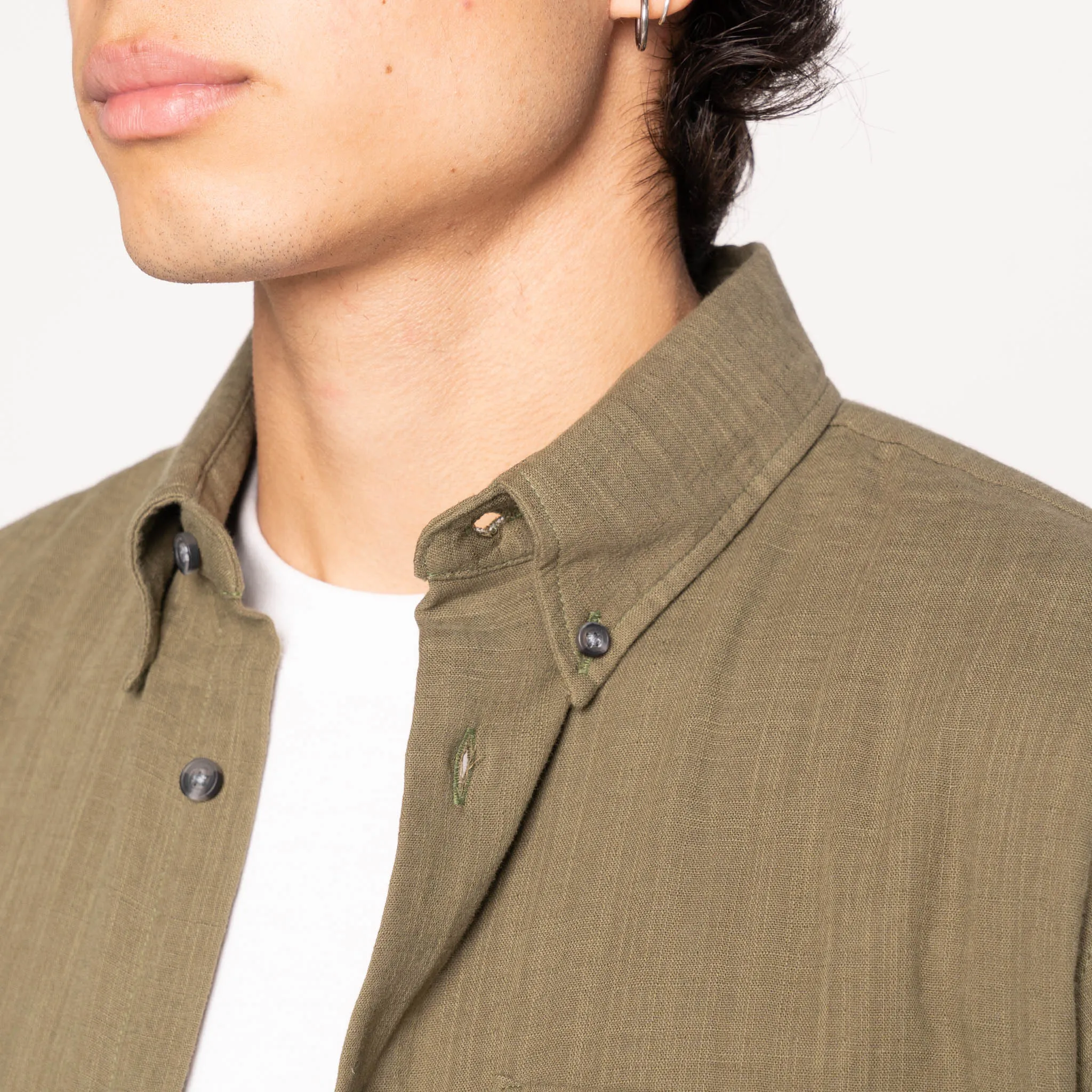 Easy Shirt - Double Weave Slub Gauze - Juniper sold by Tate + Yoko product image thumbnail 4