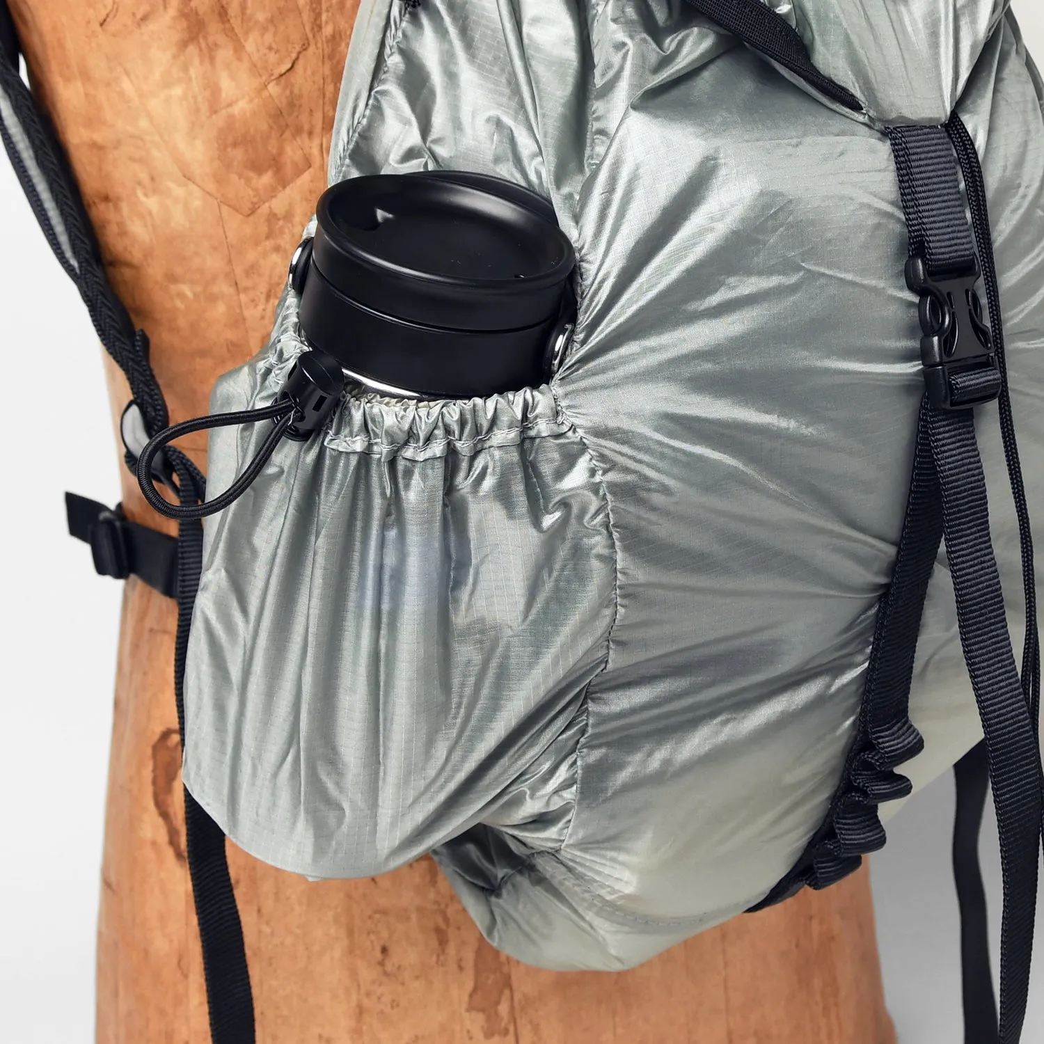 Packable Back Pack - 1.1oz Parachute Nylon Silver sold by Tate + Yoko product image thumbnail 4