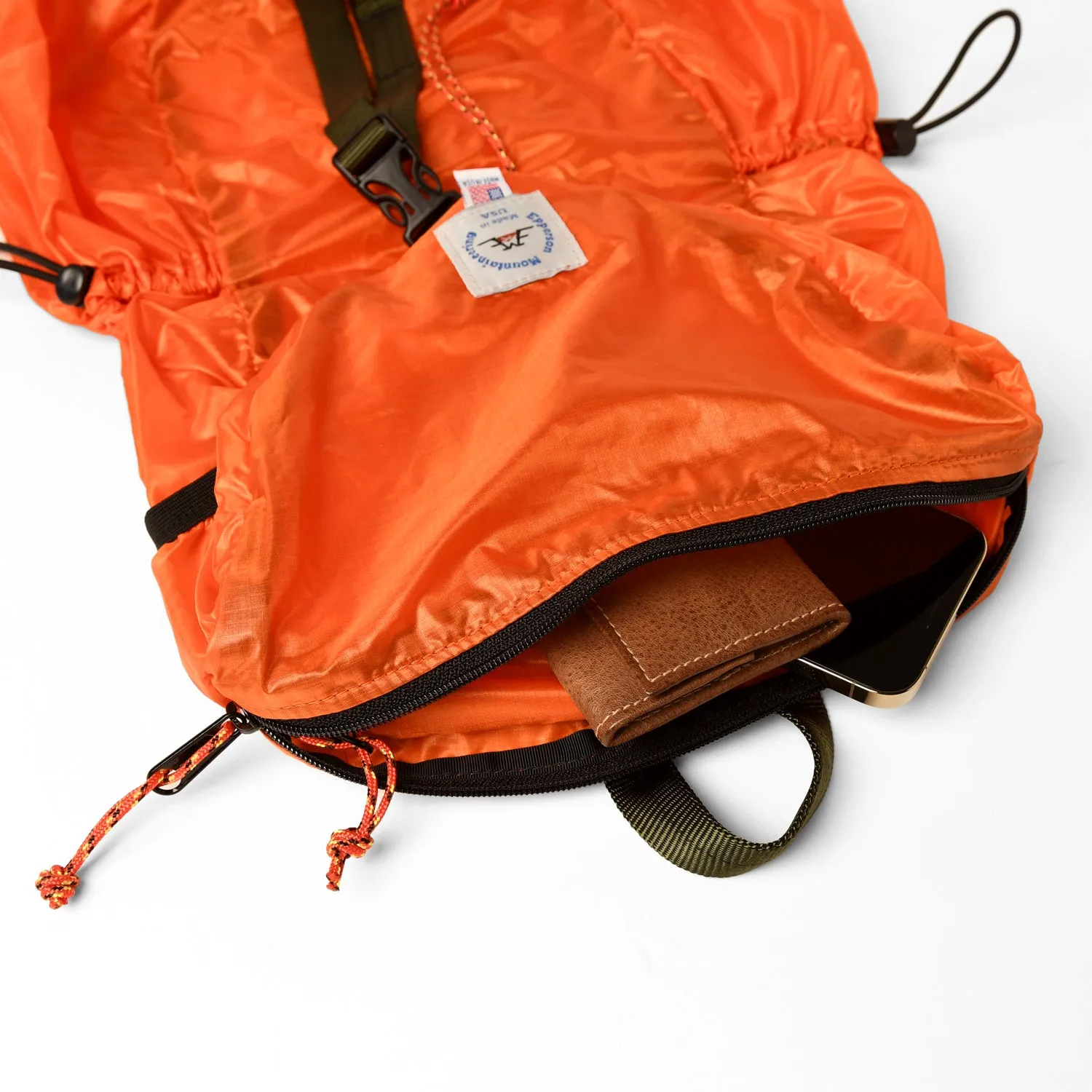 Packable Back Pack - 1.1oz Parachute Nylon Orange sold by Tate + Yoko product image thumbnail 4