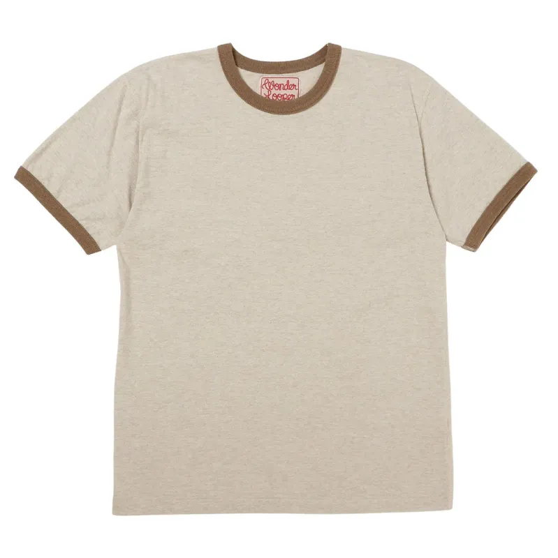 Recycled Cotton Foxfibre Ringer T - Stone made by Wonder Looper