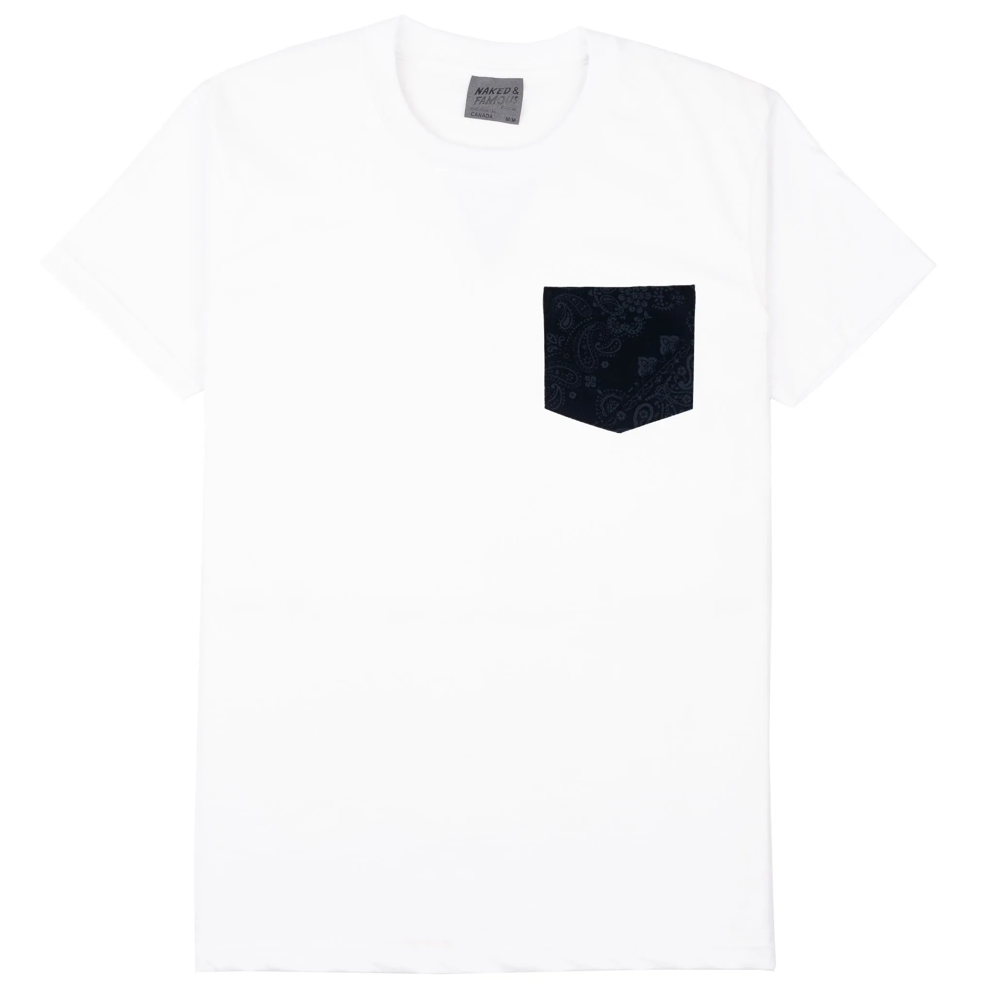 Pocket Tee - Brushed Handkerchief - White / Indigo sold by Tate + Yoko