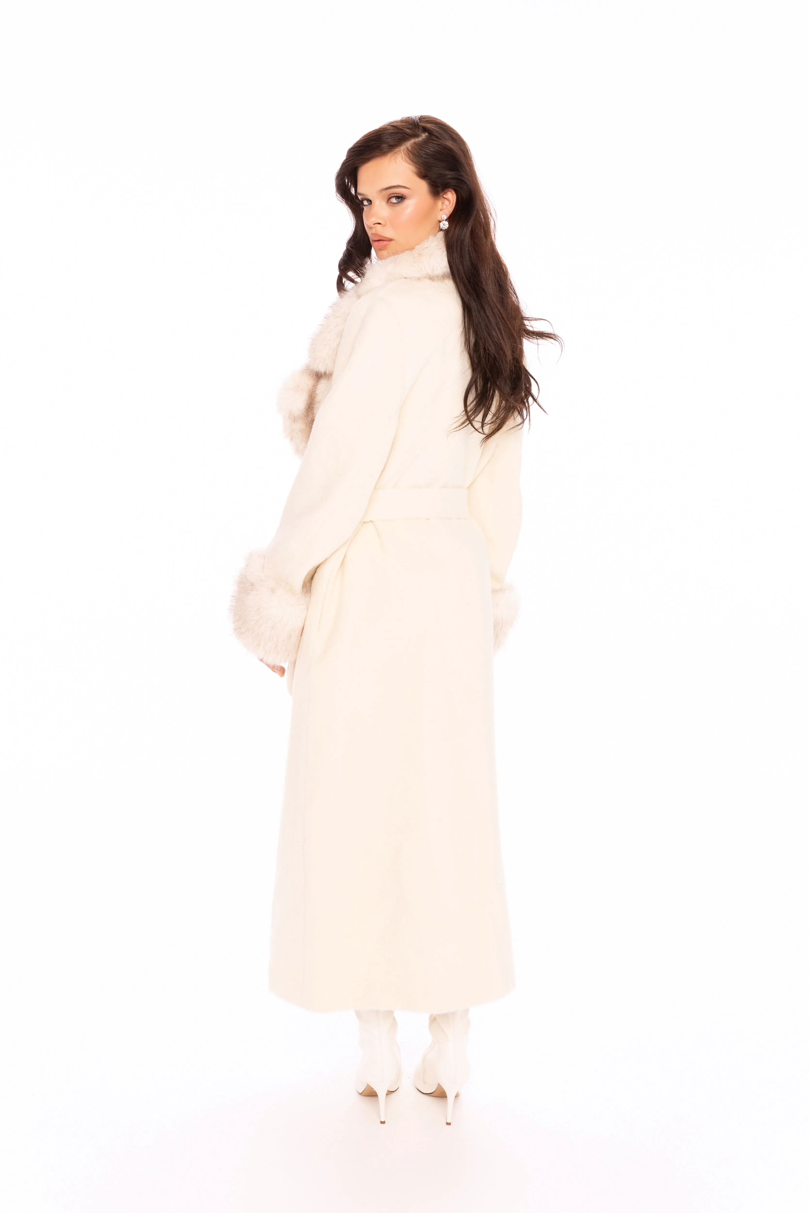 Adriana Faux Fur Coat (Off-White) sold by Nana Jacqueline product image thumbnail 5