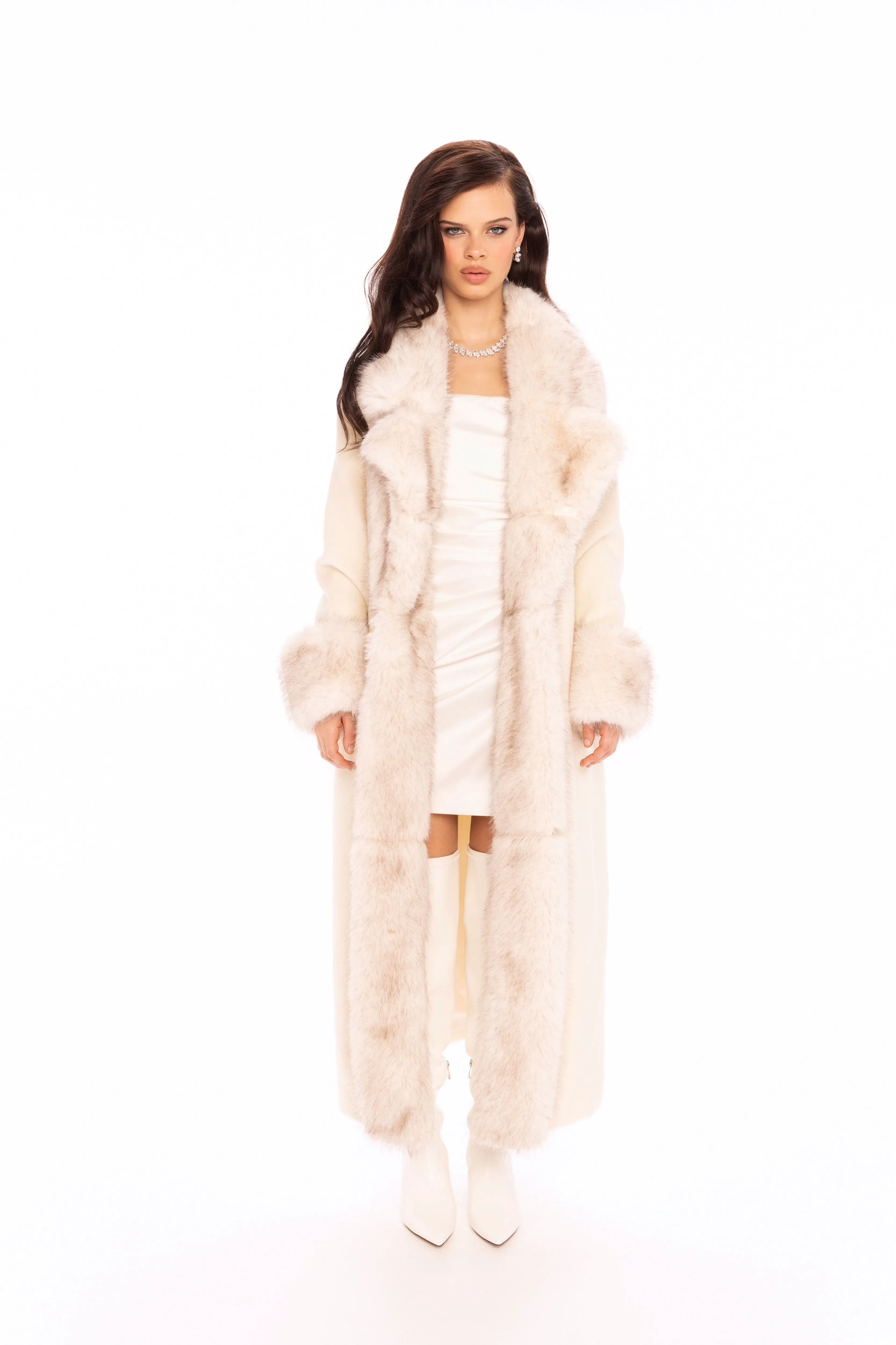 Adriana Faux Fur Coat (Off-White) sold by Nana Jacqueline product image thumbnail 3