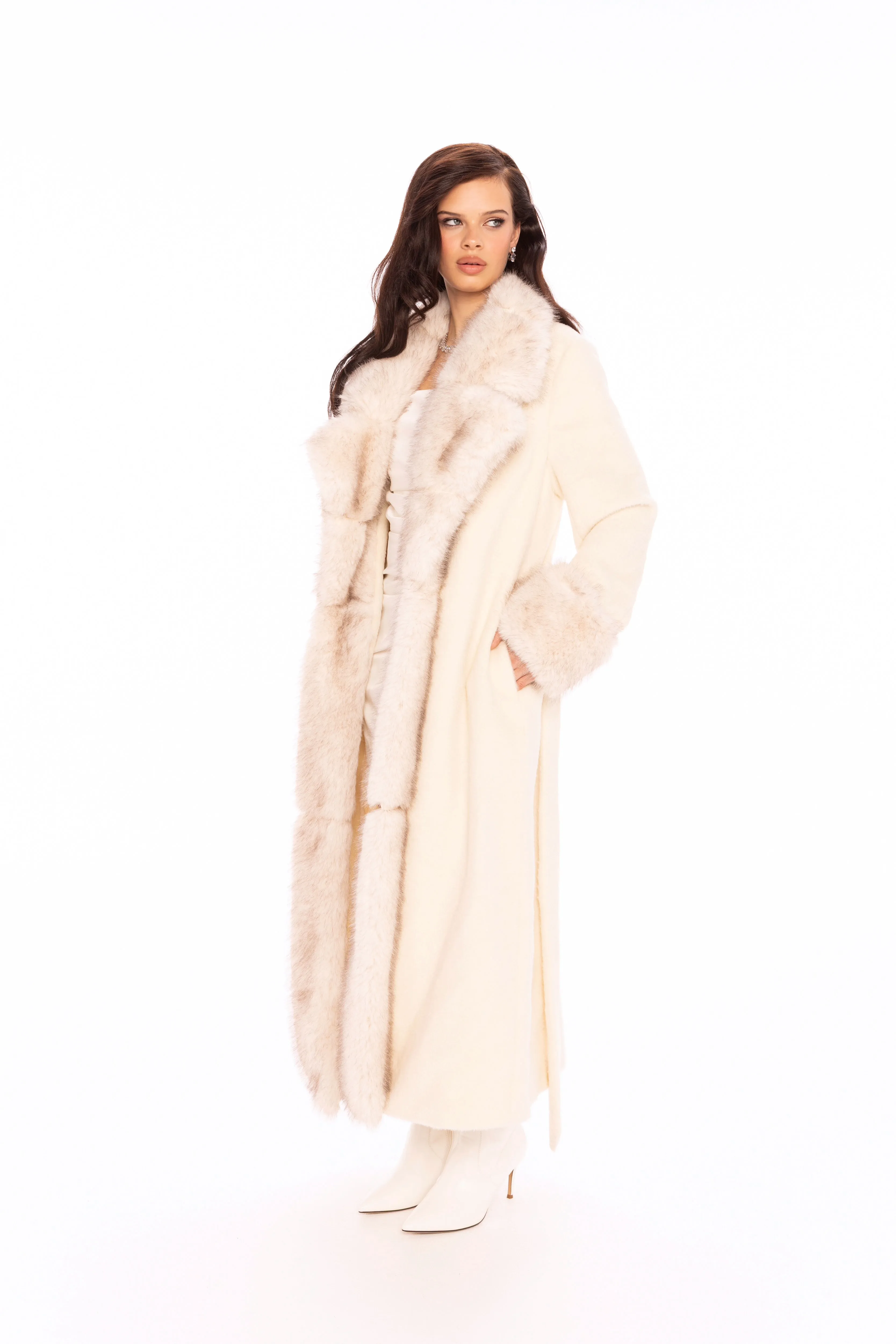 Adriana Faux Fur Coat (Off-White) sold by Nana Jacqueline product image thumbnail 4