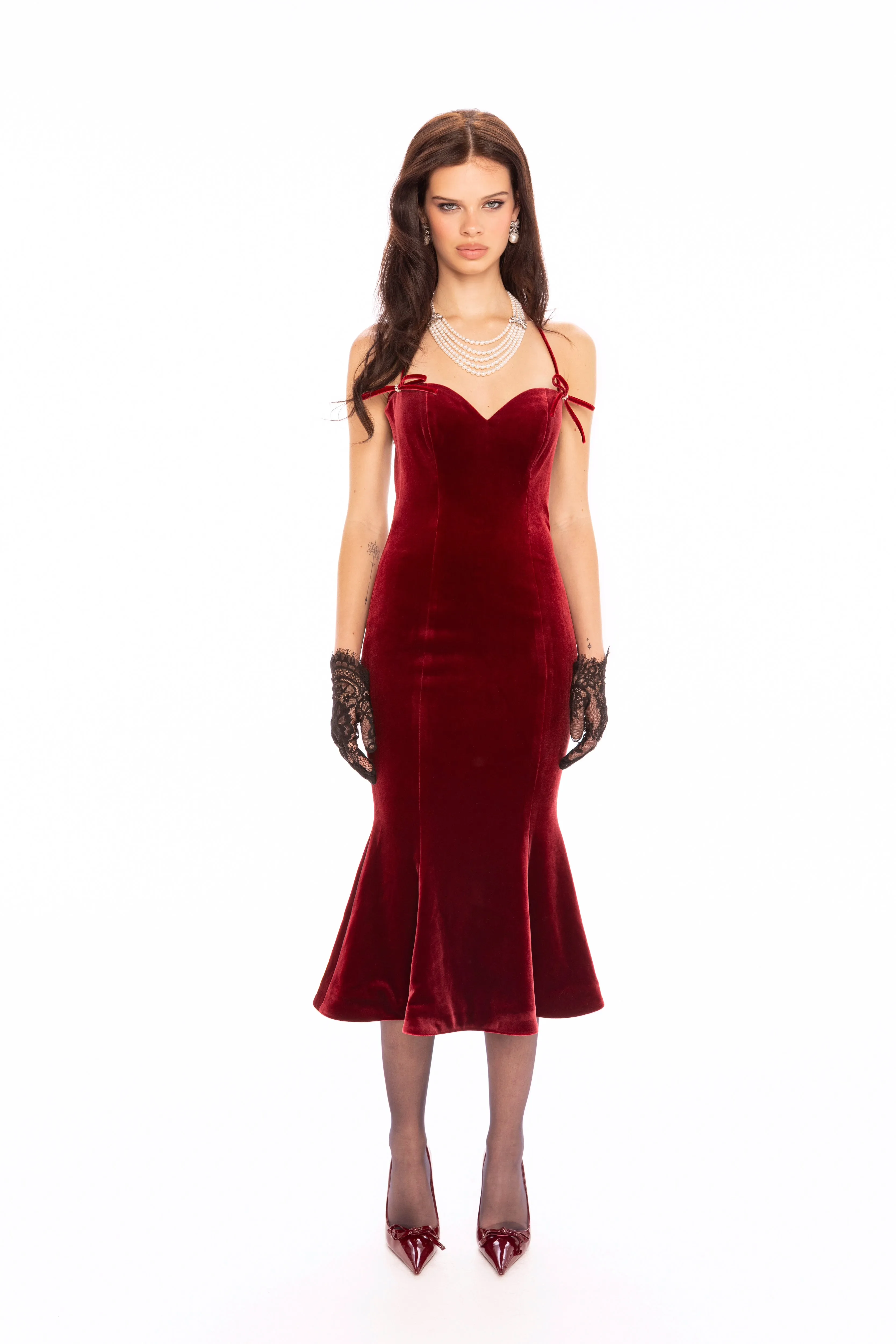 Althea Velvet Maxi Dress (Red) sold by Nana Jacqueline product image thumbnail 5