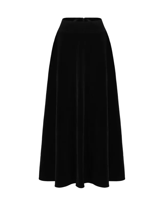 Blaire Velvet Maxi Skirt (Black) sold by Nana Jacqueline