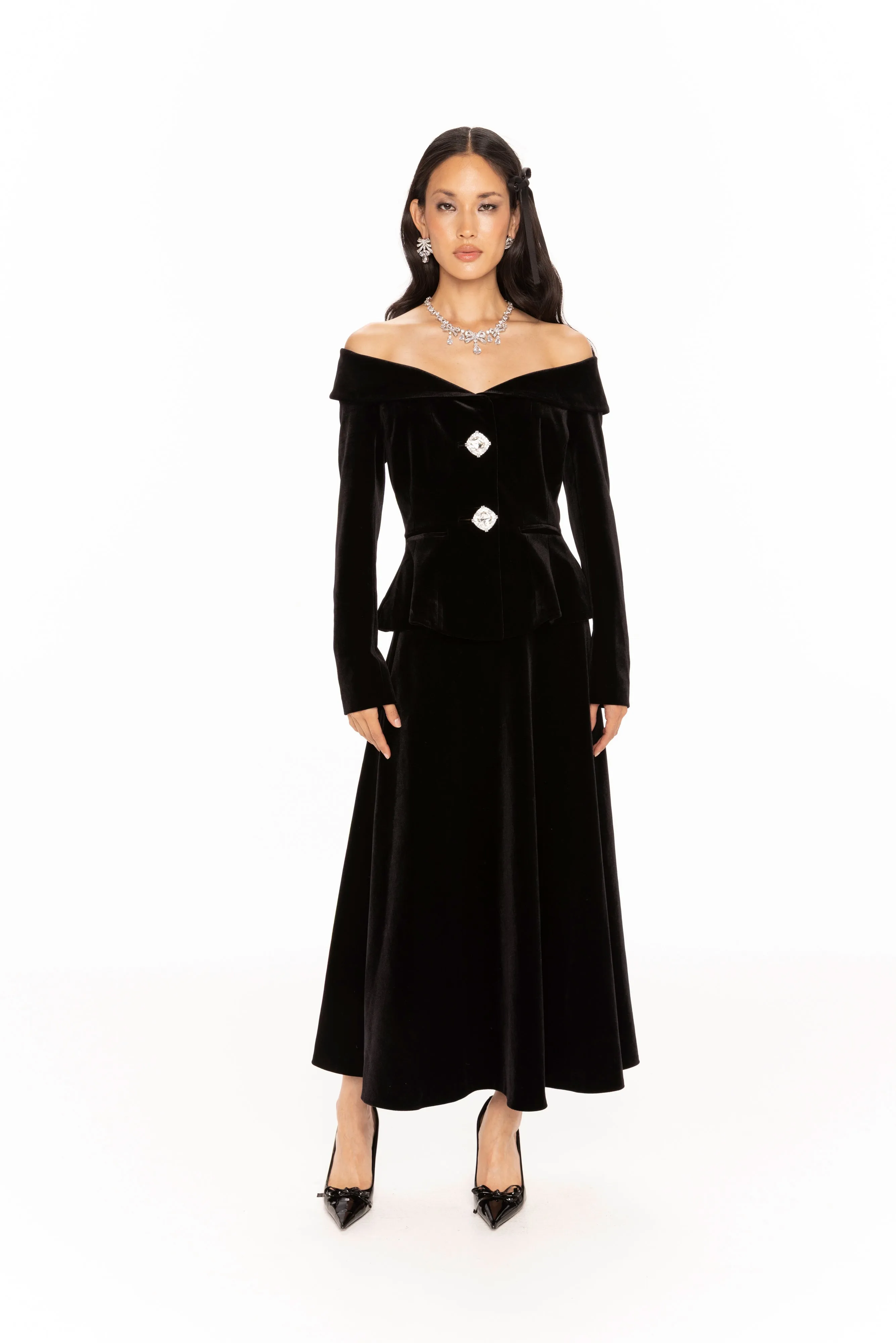 Blaire Velvet Maxi Skirt (Black) sold by Nana Jacqueline product image thumbnail 2