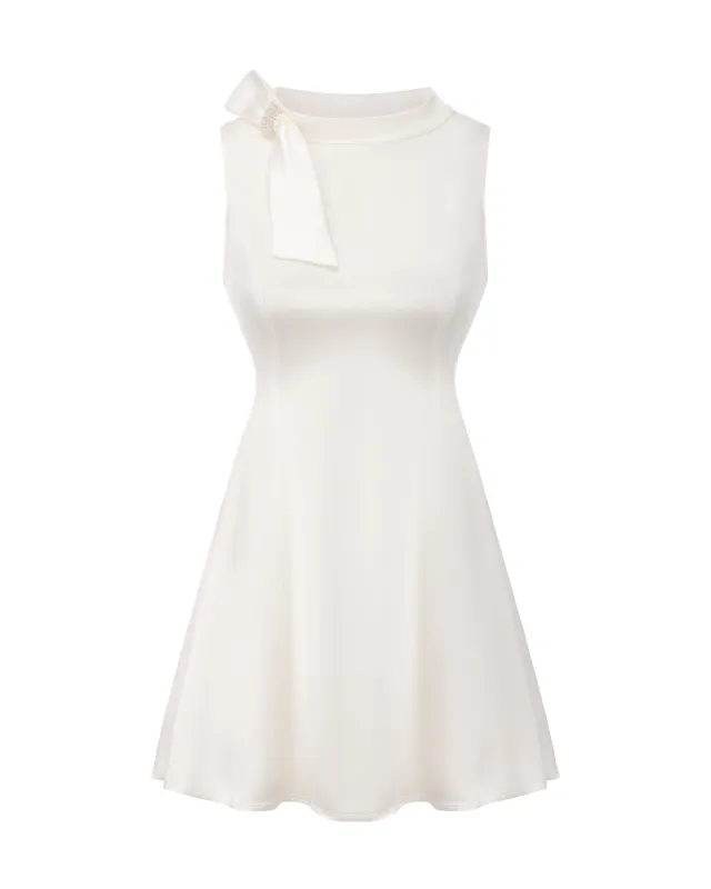 Lila Satin Mini Dress (White) sold by Nana Jacqueline