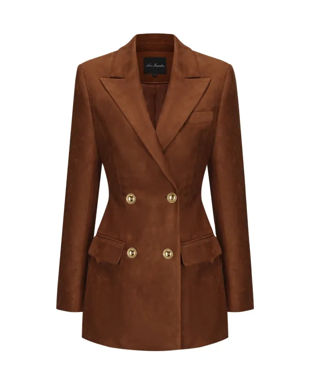Sienne Suede Blazer (Brown) sold by Nana Jacqueline