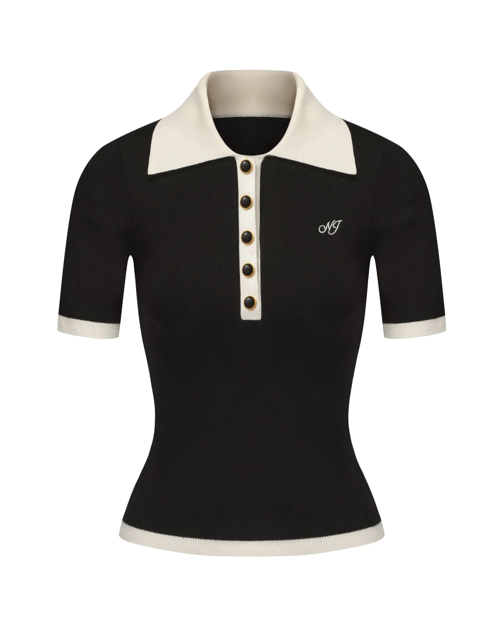 Hazel Polo Top (Black) sold by Nana Jacqueline