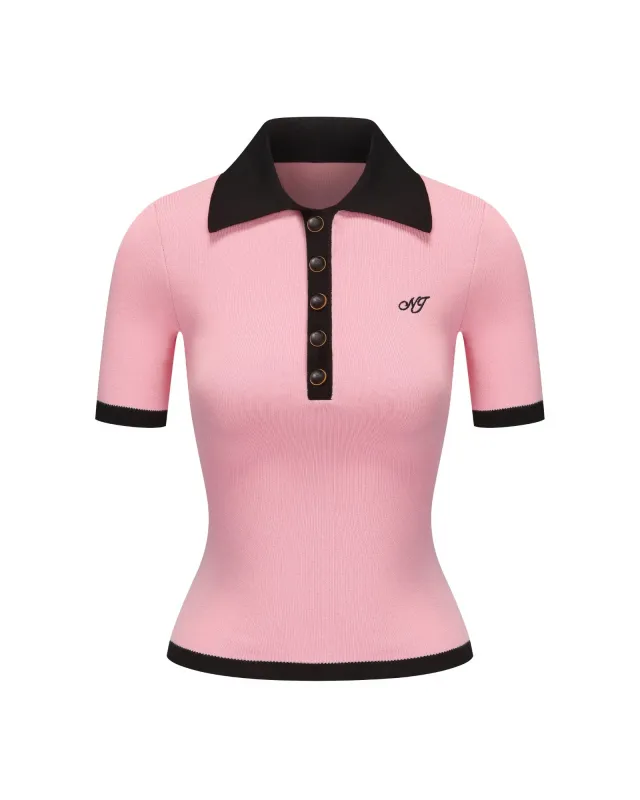 Hazel Polo Top (Pink) made by Nana Jacqueline