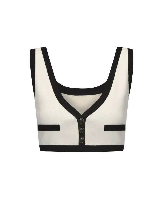 Eliza Vest Top (White) sold by Nana Jacqueline