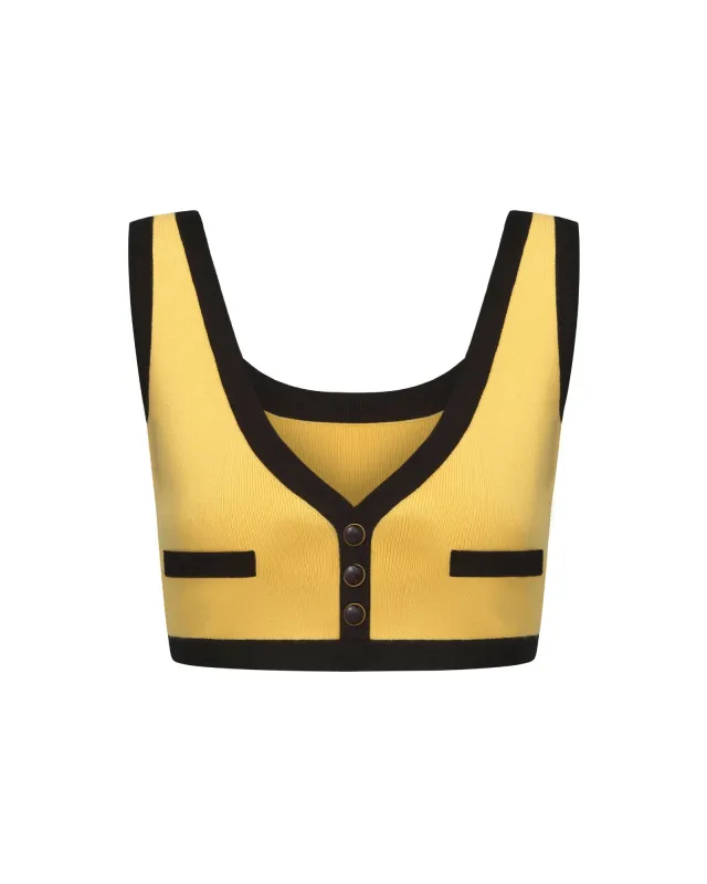 Eliza Vest Top (Yellow) sold by Nana Jacqueline