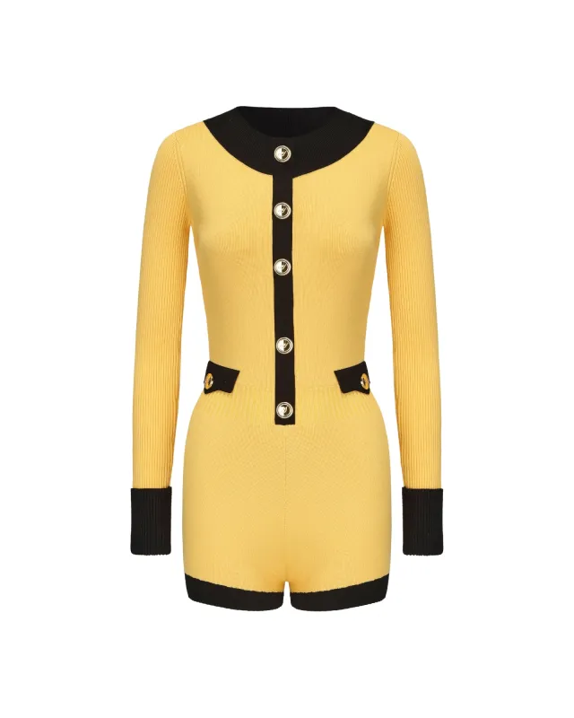 Matilda Knit Jumpsuit (Yellow) (Final Sale) sold by Nana Jacqueline