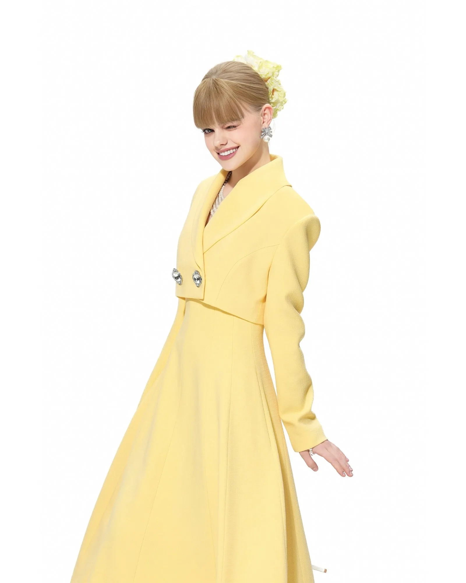 Veronica Crop Blazer (Yellow) sold by Nana Jacqueline product image thumbnail 3