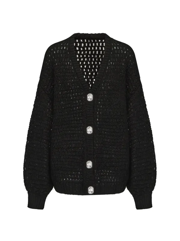 Alexis Cardigan + Scarf Set (Black) (Final Sale) made by Nana Jacqueline