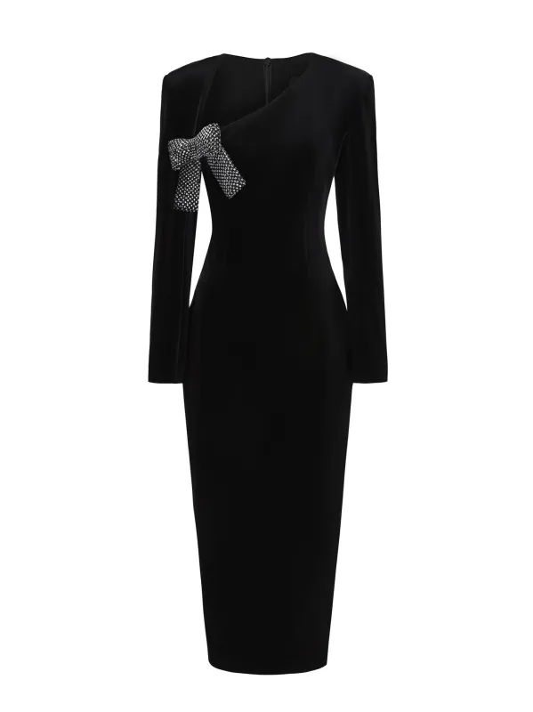 Veronica Velvet Dress (Black) (Final Sale) sold by Nana Jacqueline