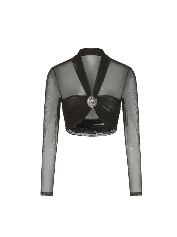 Pia Mesh Top (Black) (Final Sale) sold by Nana Jacqueline