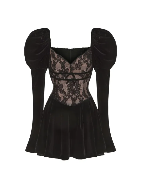 Evelyn Velvet Dress (Black) (Final Sale) sold by Nana Jacqueline