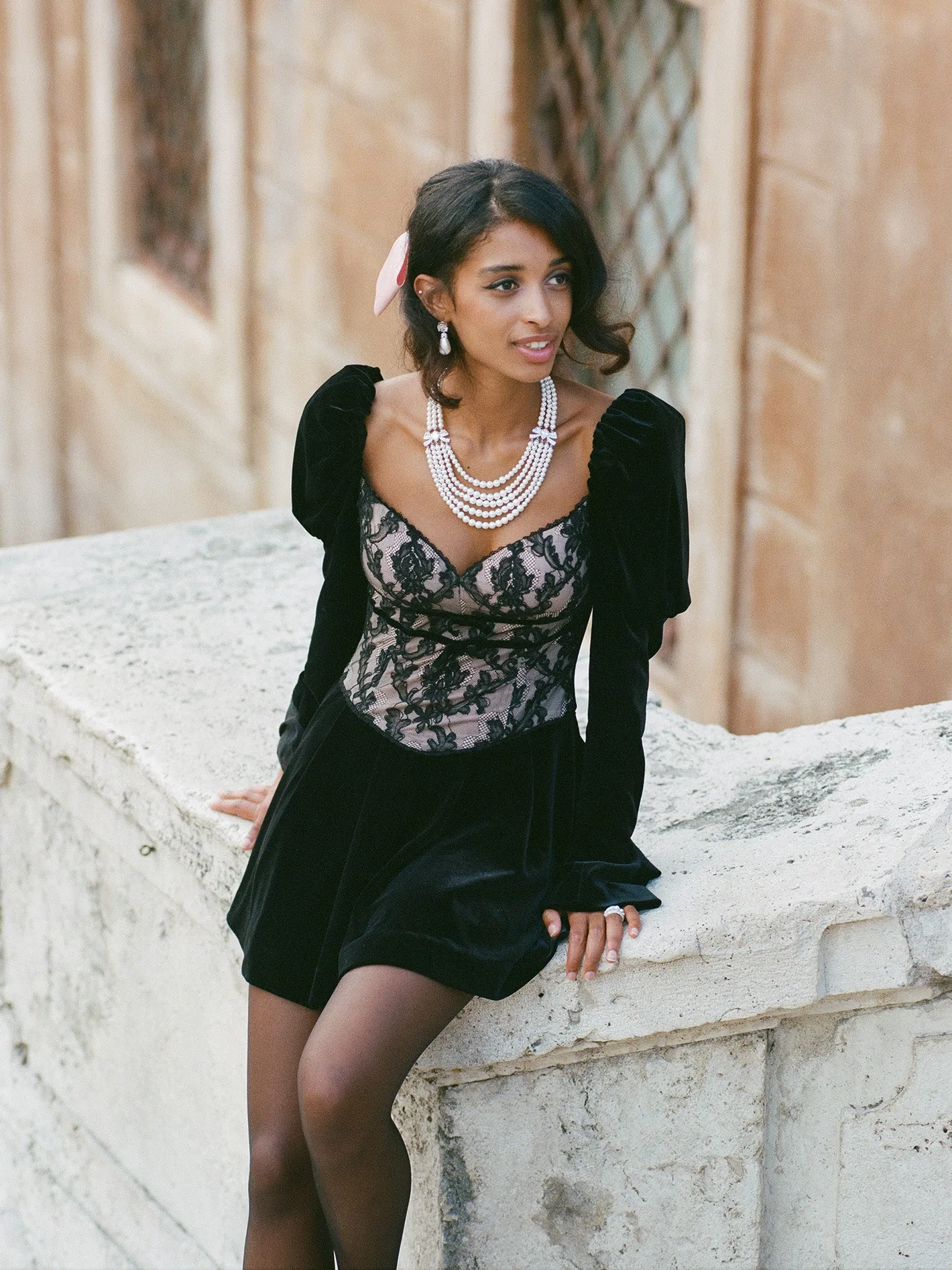 Evelyn Velvet Dress (Black) (Final Sale) sold by Nana Jacqueline product image thumbnail 3