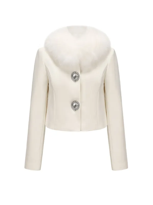Claira Fur Collar (Off white) sold by Nana Jacqueline