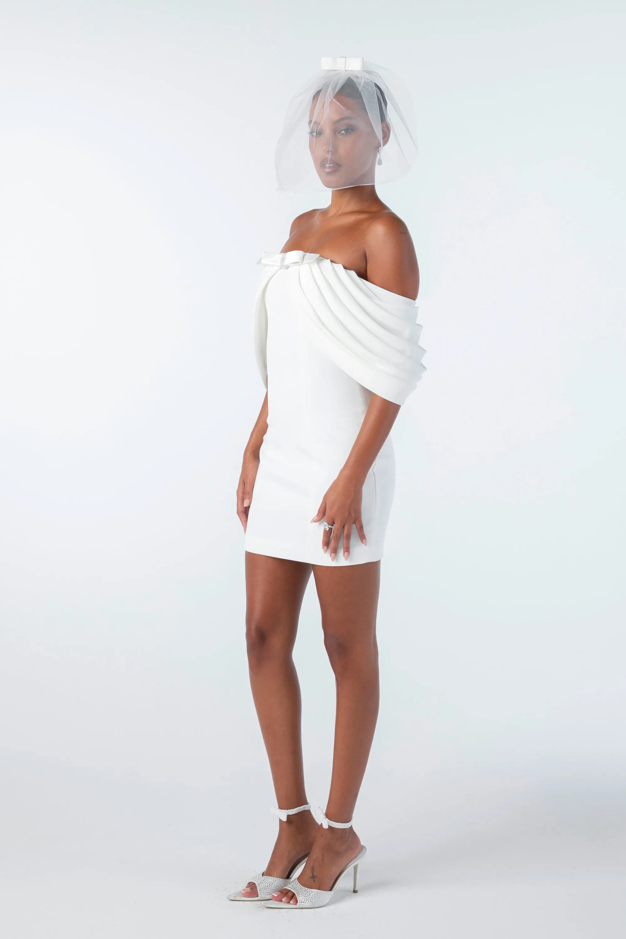 Kate Bow Dress (White) sold by Nana Jacqueline product image thumbnail 3