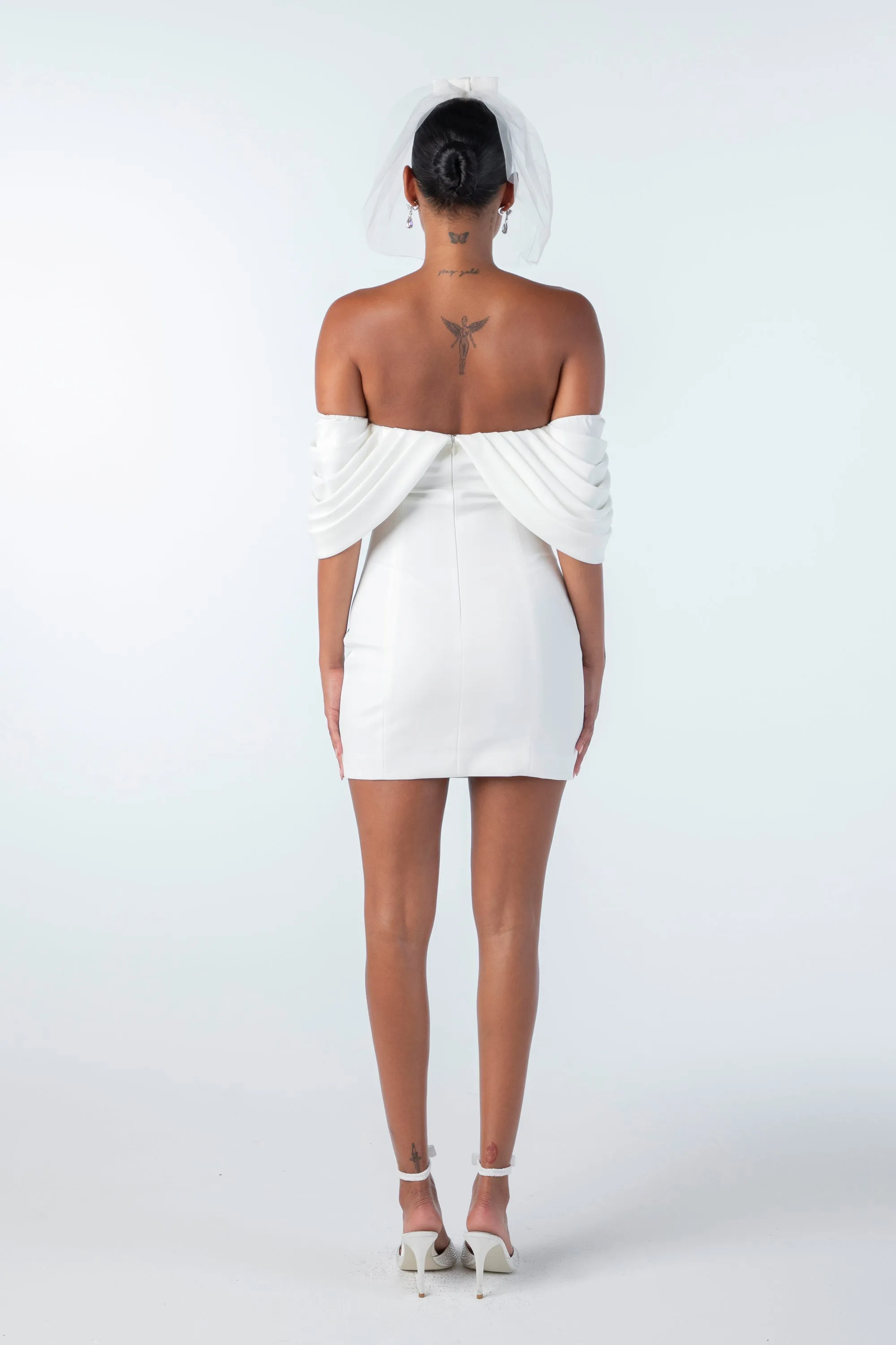 Kate Bow Dress (White) sold by Nana Jacqueline product image thumbnail 4
