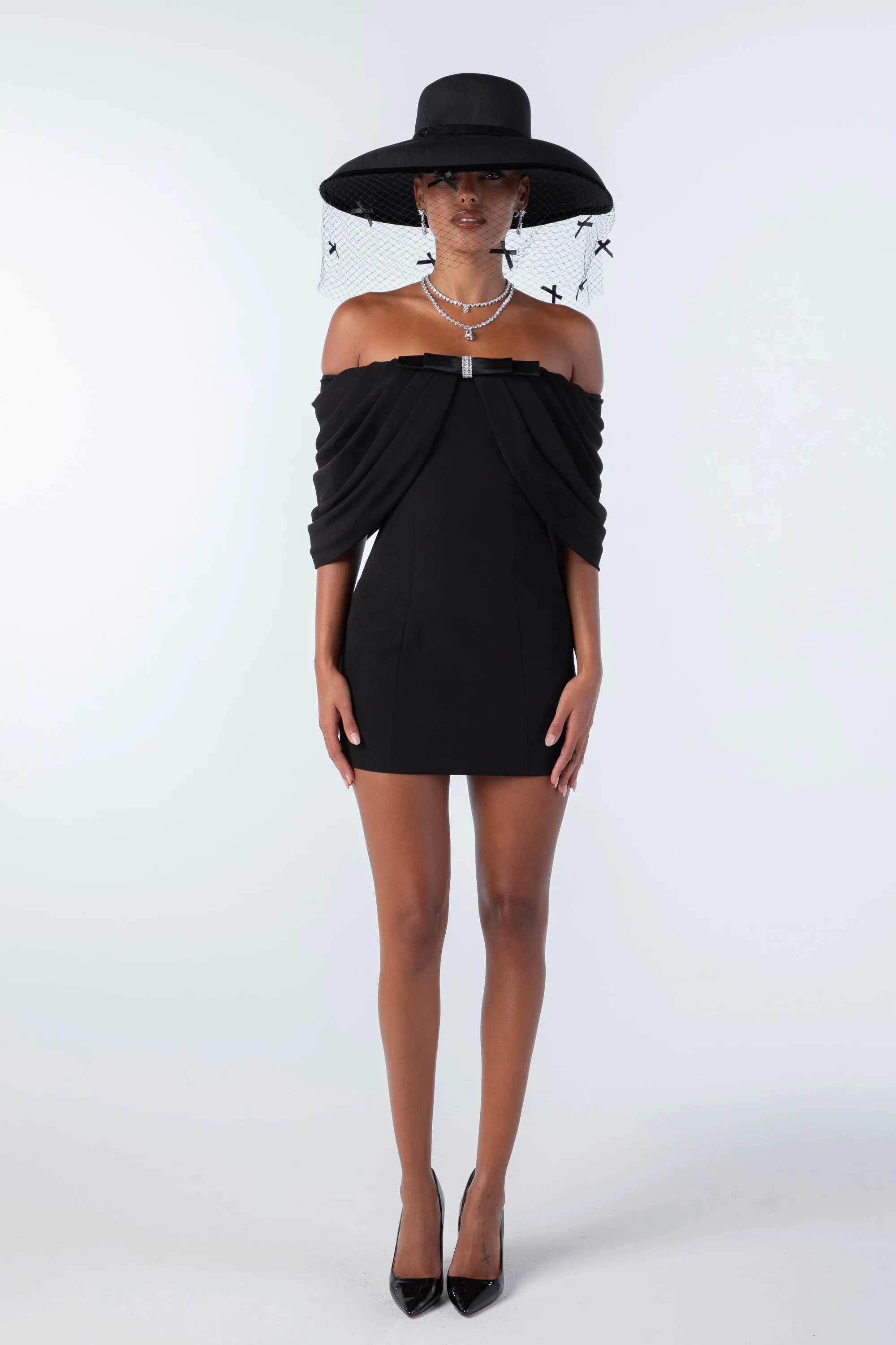 Kate Bow Dress (Black) sold by Nana Jacqueline product image thumbnail 3