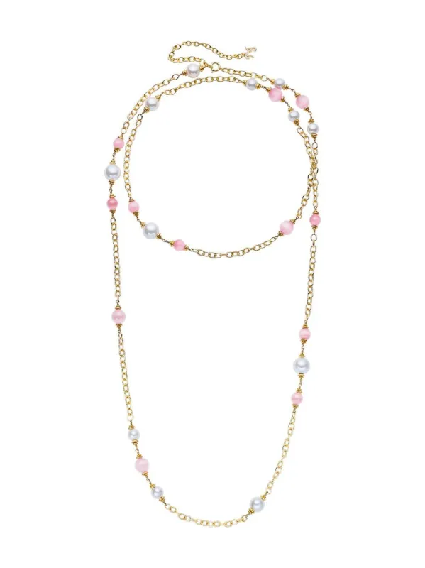 Isabella Pearl Necklace (Pink) (Final Sale) sold by Nana Jacqueline