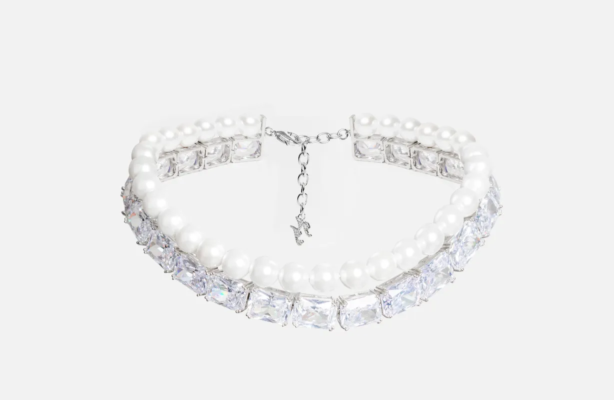 Gracey Pearl Crystal Choker Necklace (Final Sale) sold by Nana Jacqueline