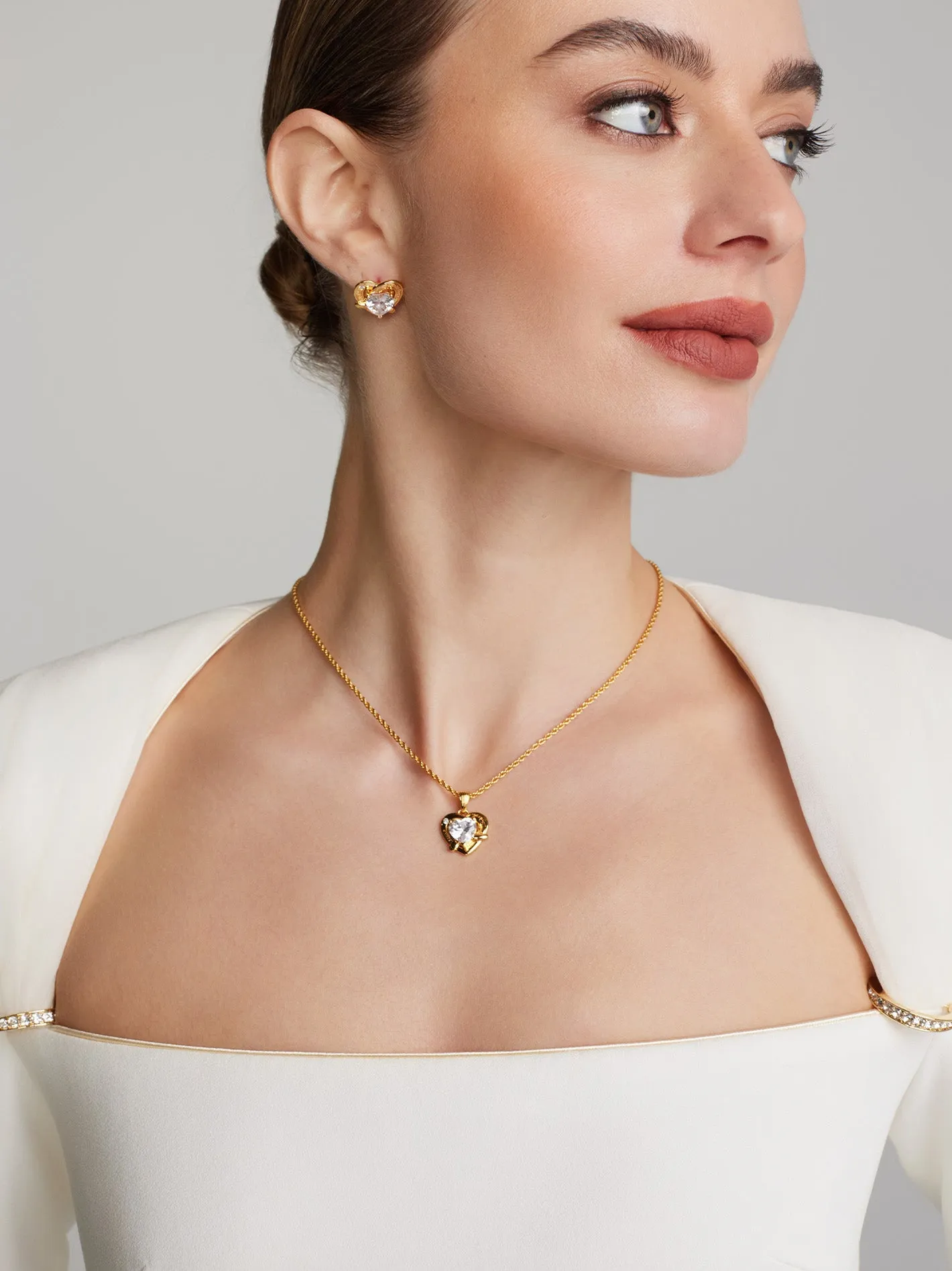 Ambre Heart Earrings (White) sold by Nana Jacqueline product image thumbnail 3