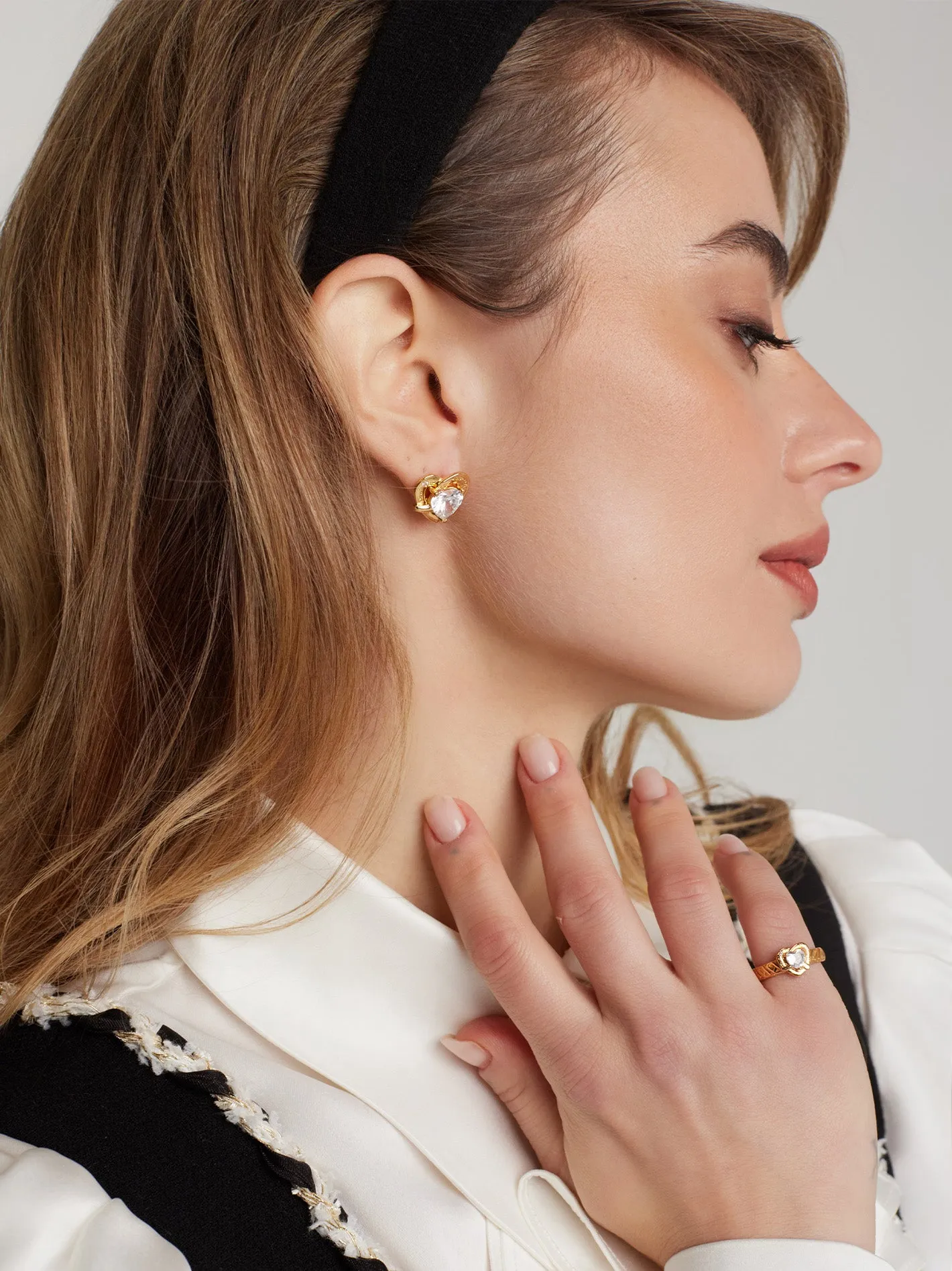 Ambre Heart Earrings (White) sold by Nana Jacqueline product image thumbnail 2