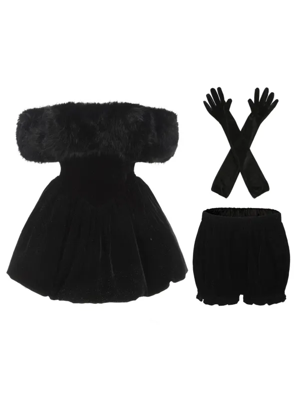 Candice Velvet Dress (Black) (Final Sale) made by Nana Jacqueline