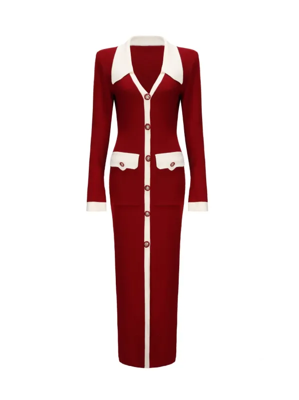 Felicity Long Knit Cardigan (Red) (Final Sale) sold by Nana Jacqueline